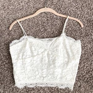White Lace Crop Top